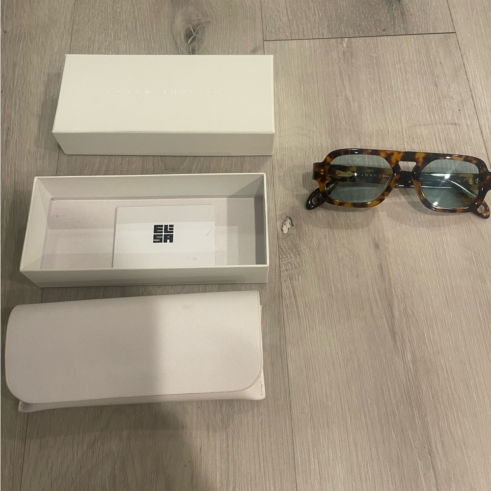 Elisa Johnson Jane Mini Tortose Acetate Aviator Sunglasses